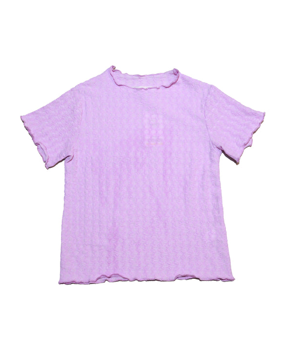 Purple Jacquard Top With Lettuce Edges