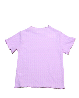 Purple Jacquard Top With Lettuce Edges - 0