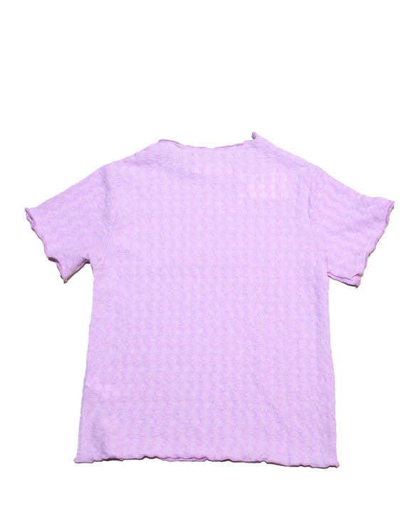 Purple Jacquard Top With Lettuce Edges