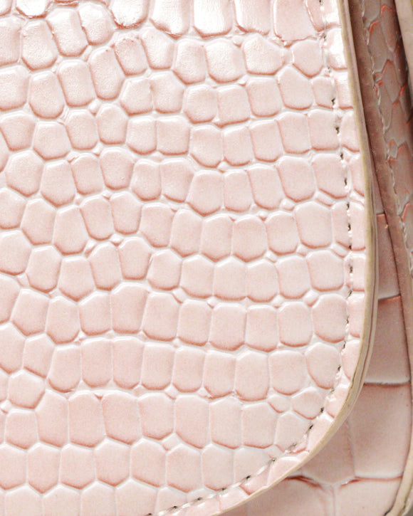 Pale Pink Texture Embellished Bag