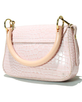 Pale Pink Texture Embellished Bag - 0