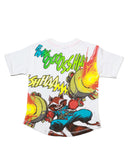 White Raccoon Scoop Hem Oversized T Shirt-3