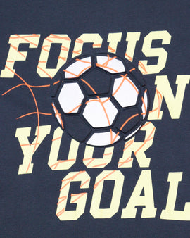 Navy Elephant Emboss Animal Print Tee - 0