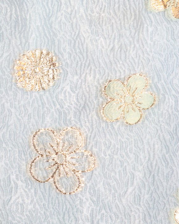 Blue Embroidered Floral Blouse