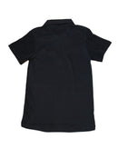 Black Flock Print Zipneck Polo-3