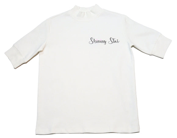 White Aop Oversize Interlock Top