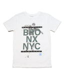 White Nyc Bronx Skater Tee With Flock Print-1