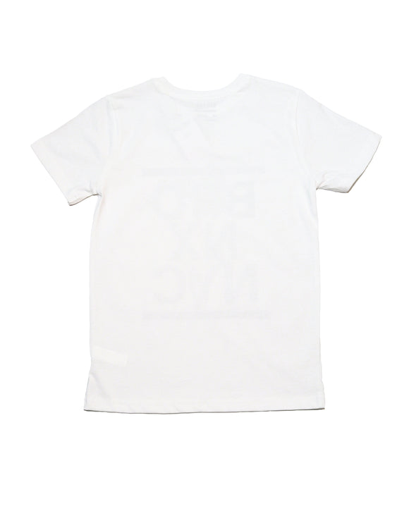 White Nyc Bronx Skater Tee With Flock Print