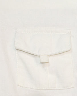 White Long Sleeve Double Pocket Dobby Shirt - 0