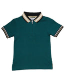 Green Polcorn Knit Polo T Shirt Dark-1