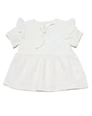 White S Slv Jacquard Blouse-1