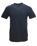 Black Mao Collar Polo Shirt With Chest-1