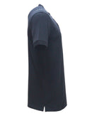 Black Mao Collar Polo Shirt With Chest-2