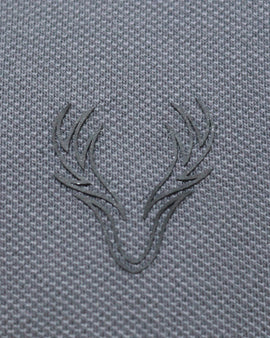 Salte Grey Standup Color Polo Shirt With Chest Logo - 0