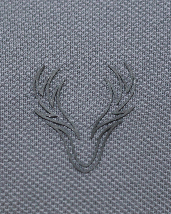 Salte Grey Standup Color Polo Shirt With Chest Logo