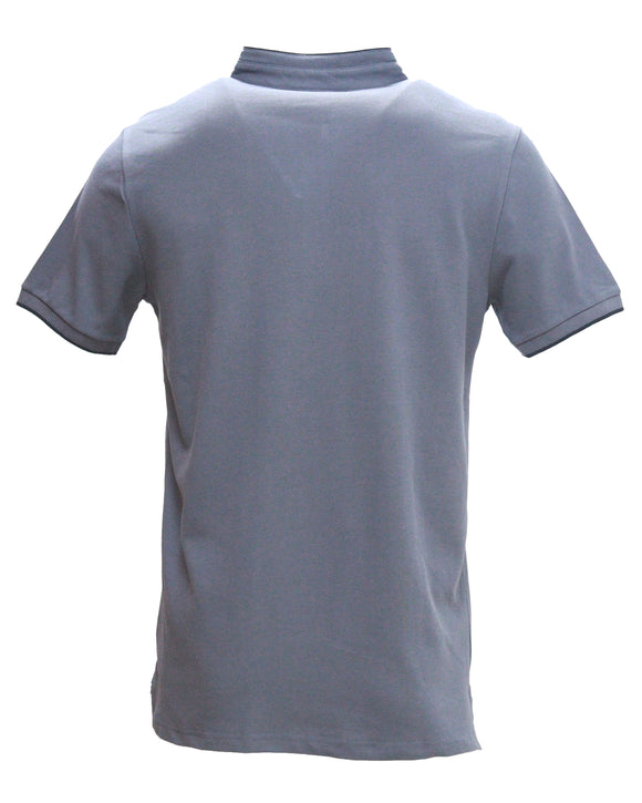 Salte Grey Standup Color Polo Shirt With Chest Logo