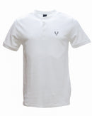White Mao Collar Polo Shirt With Chest-1