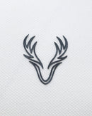 White Mao Collar Polo Shirt With Chest-4