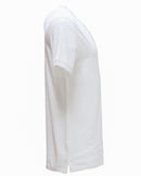 White Mao Collar Polo Shirt With Chest-2