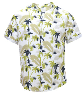 Mens S/Slvs Printed Shirts With Round Neck Collar