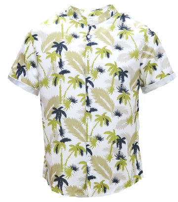 Mens S/Slvs Printed Shirts With Round Neck Collar