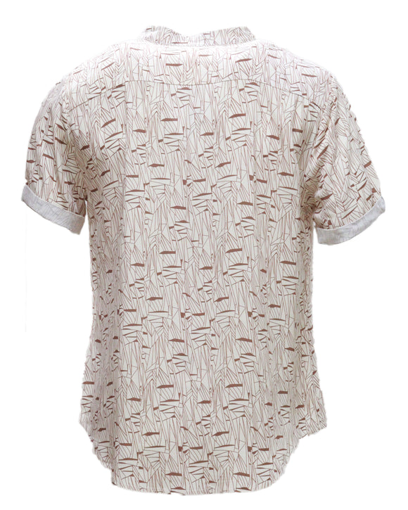 Mens S/Slvs Printed Shirts With Round Neck Collar