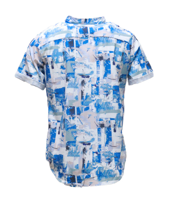 Mens S/Slvs Printed Shirts With Round Neck Collar