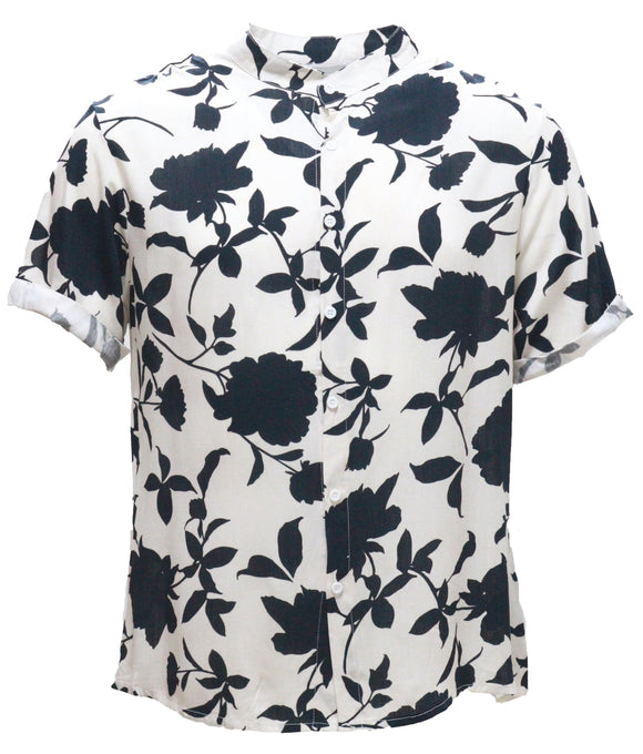 Mens S/Slvs Printed Shirts With Round Neck Collar