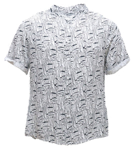Mens S/Slvs Printed Shirts With Round Neck Collar
