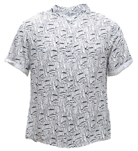 Mens S/Slvs Printed Shirts With Round Neck Collar