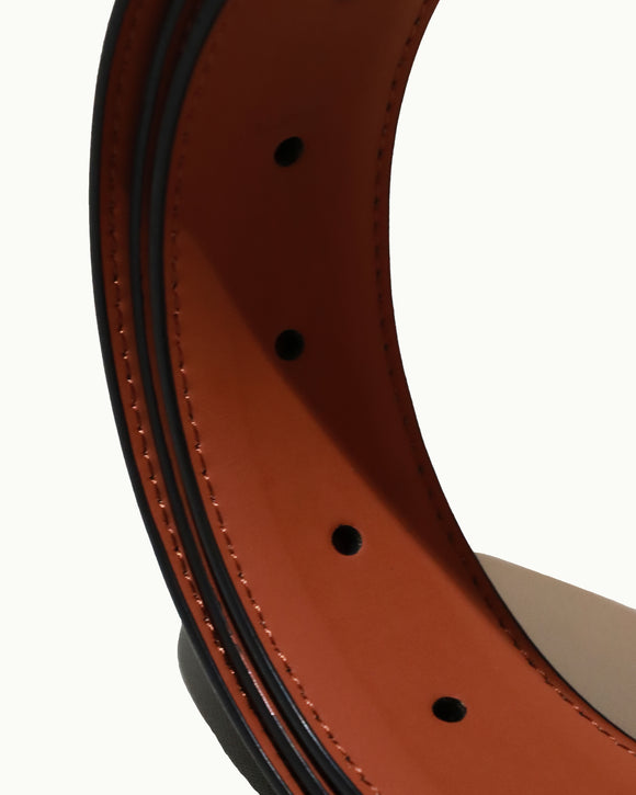 Black And Tan Belt With Twist Buckle