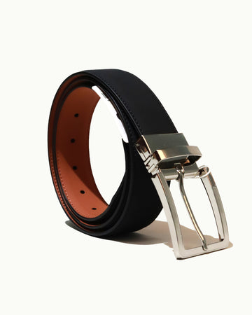 Black And Tan Belt With Twist Buckle