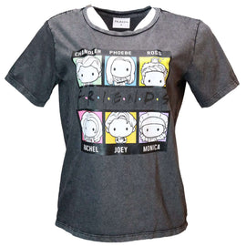 Acid Wash Friends Printed T Shirt Nawao.com