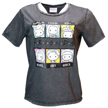 Acid Wash Friends Printed T Shirt Nawao.com