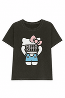 Acid Wash Hello Kitty Printed T Shirt Nawao.com