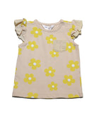 Allover Print Beige Shirt Nawao.com