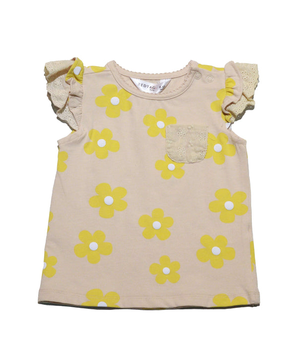 Allover Print Beige Shirt Nawao.com