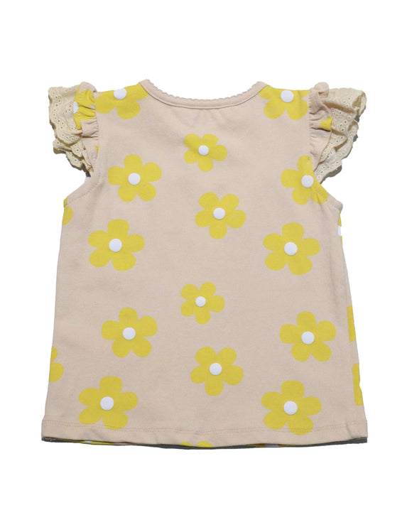 Allover Print Beige Shirt Nawao.com