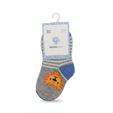 Animal Striped 3 Pack Socks Assorted 0 To 12 Months Nawao.com