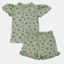 Aop Shorts Tshirt Set Green Nawao.com