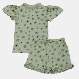 Aop Shorts Tshirt Set Green Nawao.com