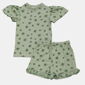 Aop Shorts Tshirt Set Green Nawao.com