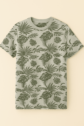 Aop Tee Mid Grey Small Nawao.com