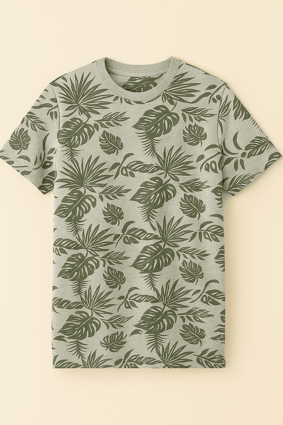 Aop Tee Mid Grey Small Nawao.com