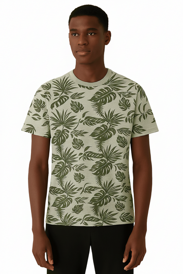 Aop Tee Mid Grey Small Nawao.com