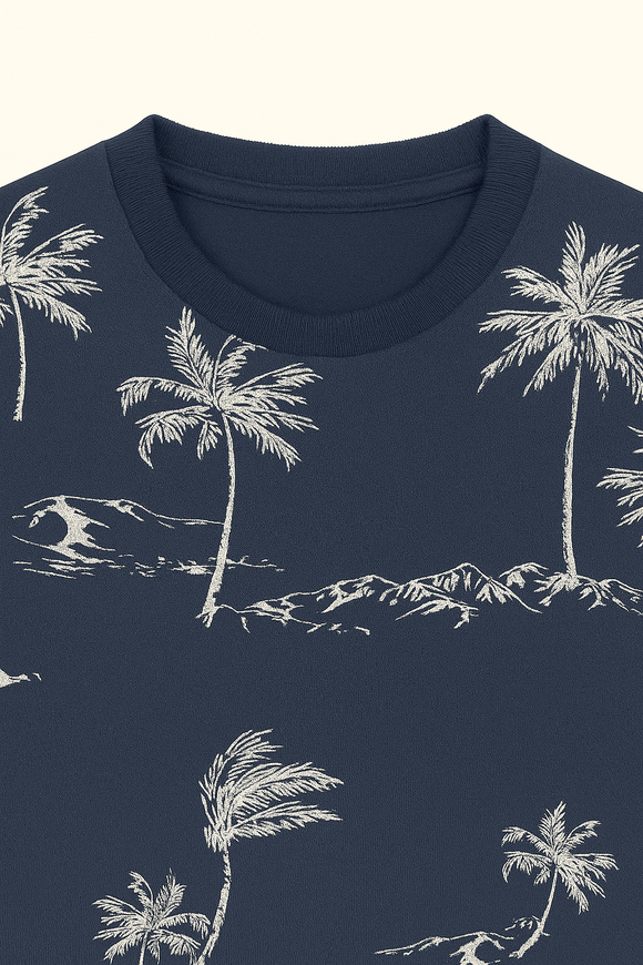 Aop Tee Navy Nawao.com