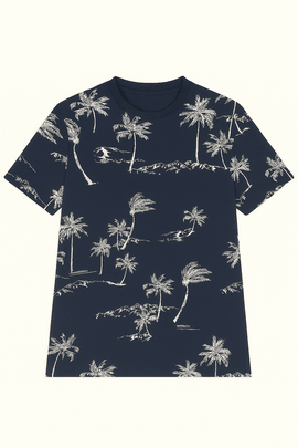 Aop Tee Navy Nawao.com