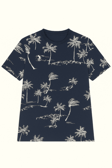Aop Tee Navy Nawao.com