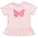 Applique Peplum Jersey Top With Aop Legging Orange Nawao.com