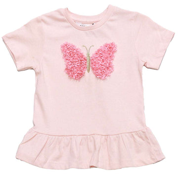 Applique Peplum Jersey Top With Aop Legging Orange Nawao.com